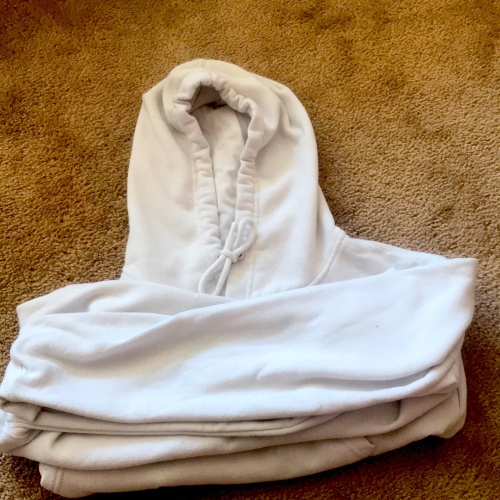 White sweater, hoodie, strings